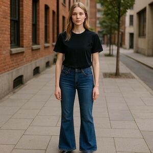 Levi Women’s 515 Bootcut denim jeans blue medium rise 5 pocket red tab EUC